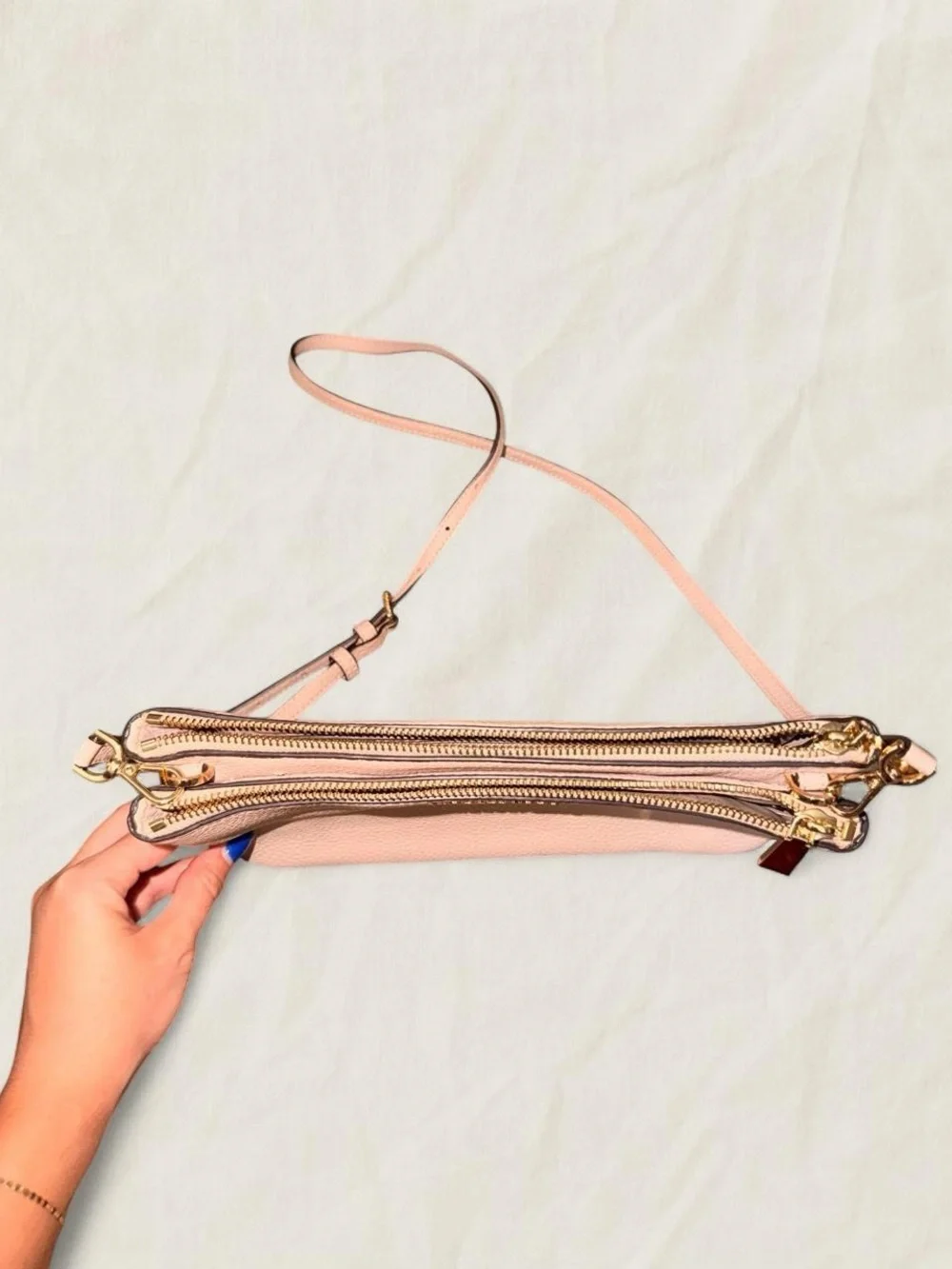 Michael Kors Blush Pink Leather Crossbody Shoulder Bag